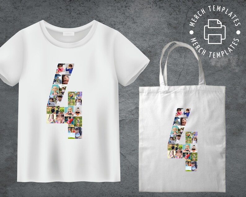4th Number Collage Frame | 4 Collage Frame Canva Editable | 4th ...