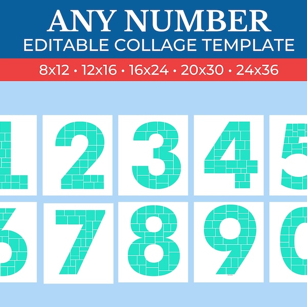 PRINTABLE Any Number Photos Collage Template Canva | Photo Collage Good for Any Number Photos | Any Number Photos Template Collage