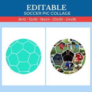 Personalisierte Fußball Bild-Collage - Personalisierte Foto-Collage | Leinwand Collage | Canva Vorlage | Ziehe Fotos in Canva