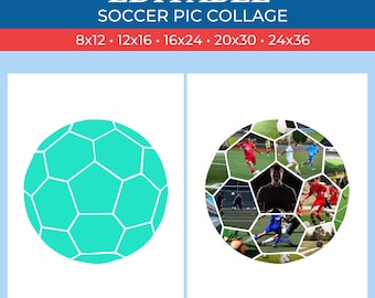 Custom Soccer Picture Collage - Personalized Photo Collage | Canva Collage | Canva Template | Drag and Drop Photos in Canva