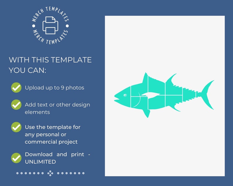 PRINTABLE Tuna Gift Collage Template | Editable Collage for Tuna Fans ...