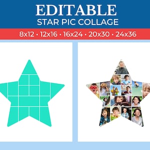 PRINTABLE  Star Gift Collage Template | Editable Collage for Star Fans Gifts | Collage for Star Team | Canva Custom Star Collage