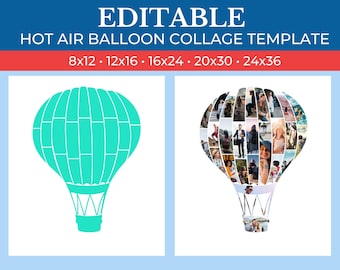 Picture Collage Hot Air Balloon Template | GridArt | Image Collage | Pic Stitch | Photo Collage Frame