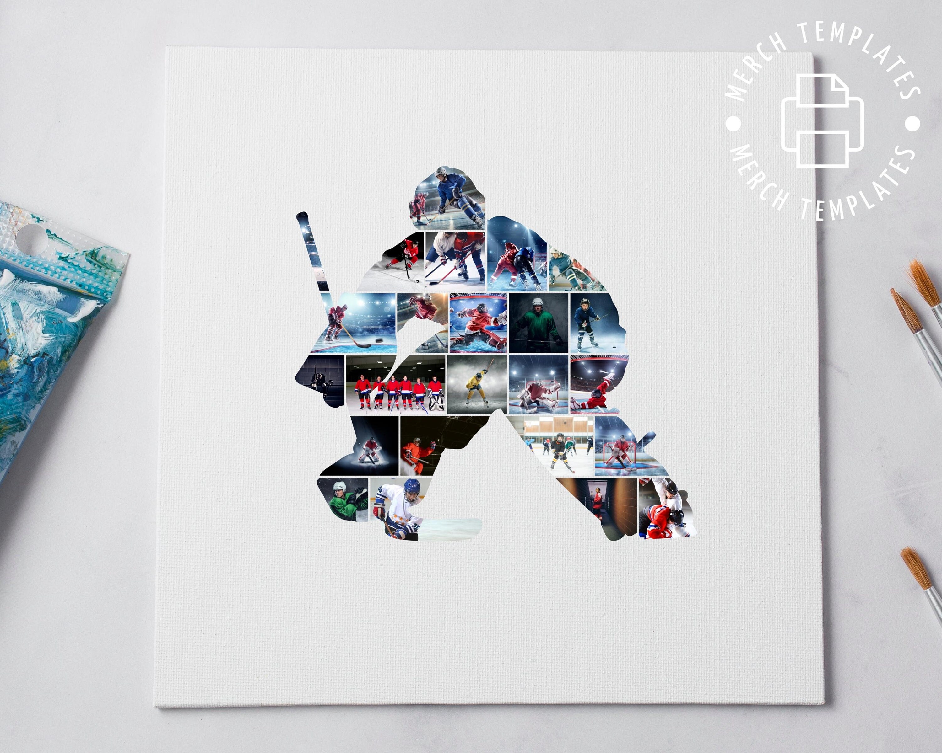 Hockey Goalie Collage Template Canva Collage Template for Hockey Player