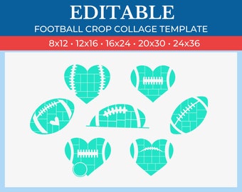 Football Gift Collage Design Template | GridArt Canva | Image Collage | Pic Stitch | Football Design Collage Template
