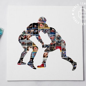 wrestling collage gift in canva template editable