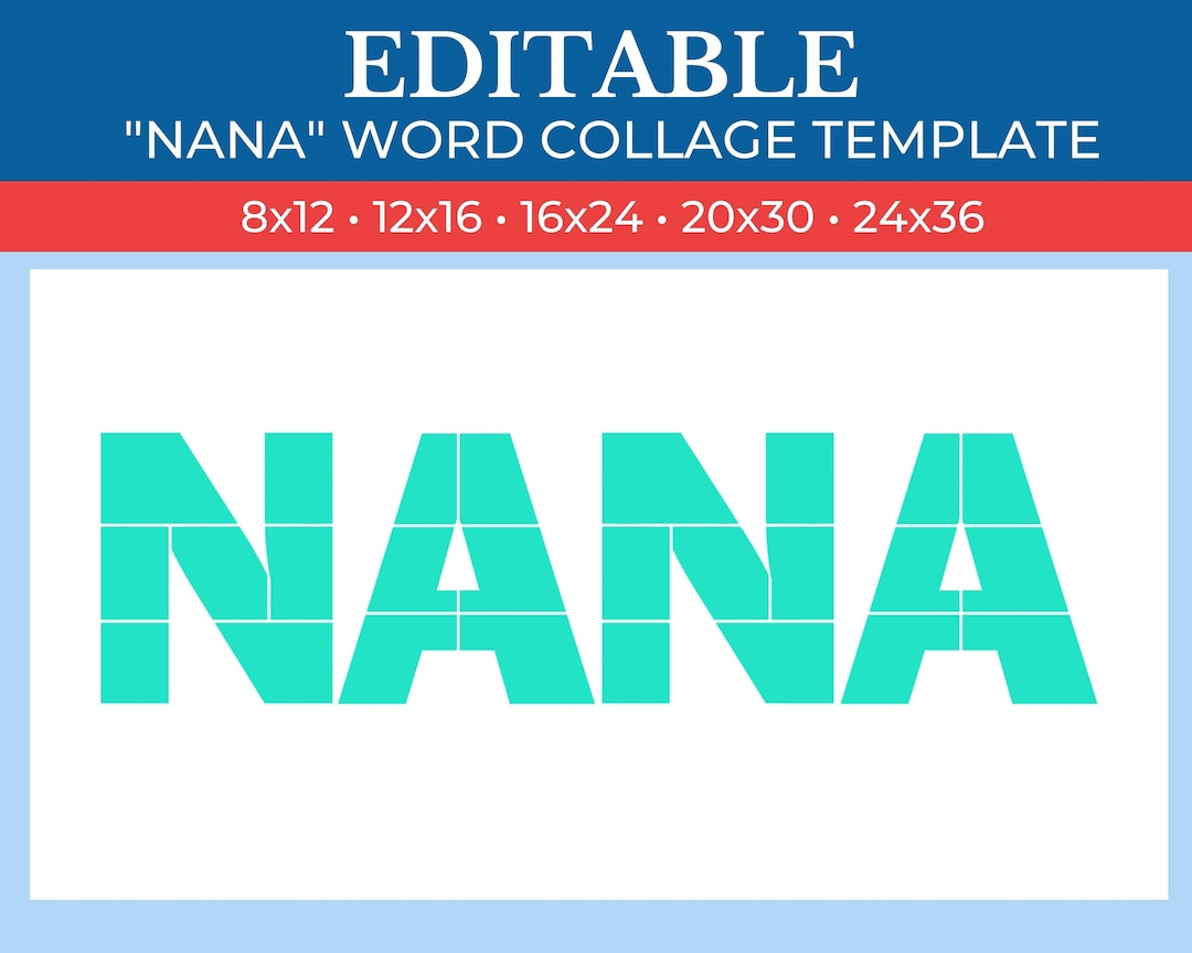 PRINTABLE Nana Gift Collage Photos Template | Grandma Photo Collage ...