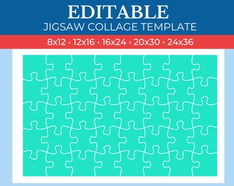 Picture Collage Jigsaw Puzzle Template | 40 Photos Collage | GridArt | Image Collage | Pic Stitch | Photo Collage Frame