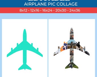 Benutzerdefinierte Flugzeug Bild Collage - Personalisierte Foto-Collage | Leinwand Collage | Canva Vorlage | Ziehe Fotos in Canva