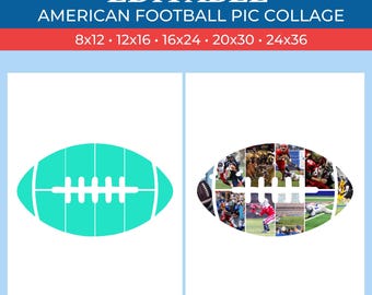 Benutzerdefinierte American Football Bildcollage - Personalisierte Fotocollage | Leinwand Collage | Canva Vorlage | Ziehe Fotos in Canva
