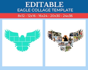Picture Collage Eagle Template | GridArt | Image Collage | Pic Stitch | Photo Collage Frame | Photo Grid
