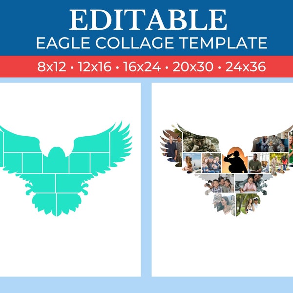 Picture Collage Eagle Template | GridArt | Image Collage | Pic Stitch | Photo Collage Frame | Photo Grid