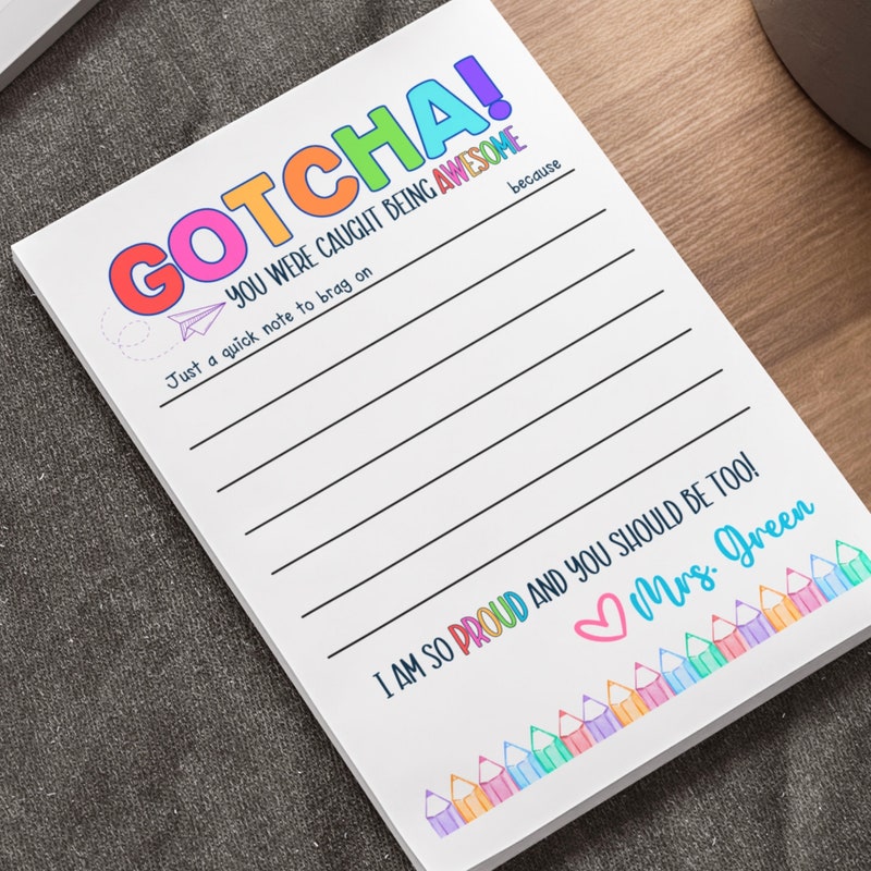 🎀 Buy 2 FREE SHIPPING🎀Personalized Notepads, Personalized Teacher Notepads, Positive Student Notes