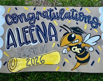 College bound! Custom Hand-Painted Kraft Paper Banner | School Spirit, Game Day, Party Decoration