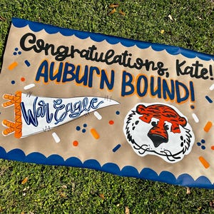 Custom Sports Graduation Banner | FULLY Customizable Banner | Party Decoration | Hand Painted | All Occasions