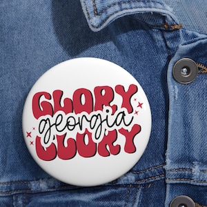 Go Dawgs 3 インチ ピン ボタン、UGA フットボール、Go Dawgs