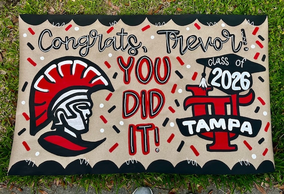 College bound! Custom Hand-Painted Kraft Paper Banner | School Spirit, Game Day, Party Decoration