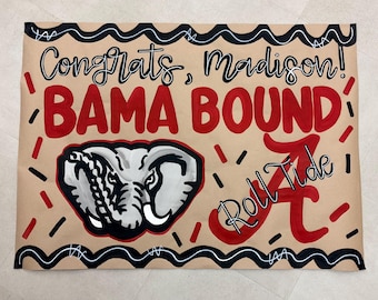 College bound! Custom Hand-Painted Kraft Paper Banner | School Spirit, Game Day, Party Decoration