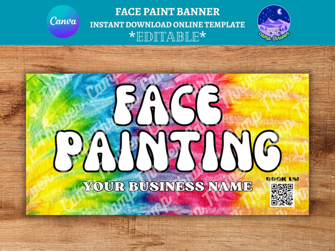 Face Painting Banner, Face Painting Sign, Face Paint Flyer Template