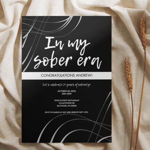 Sobriety Anniversary Party Invitation Template (digital Download) - Etsy