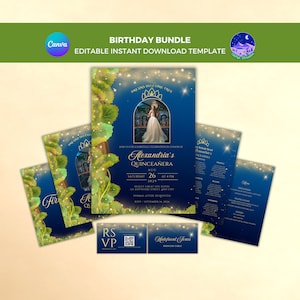 Frog Princess Quinceanera Invitation Template: Fairytale Sweet Sixteen (Digital Download)