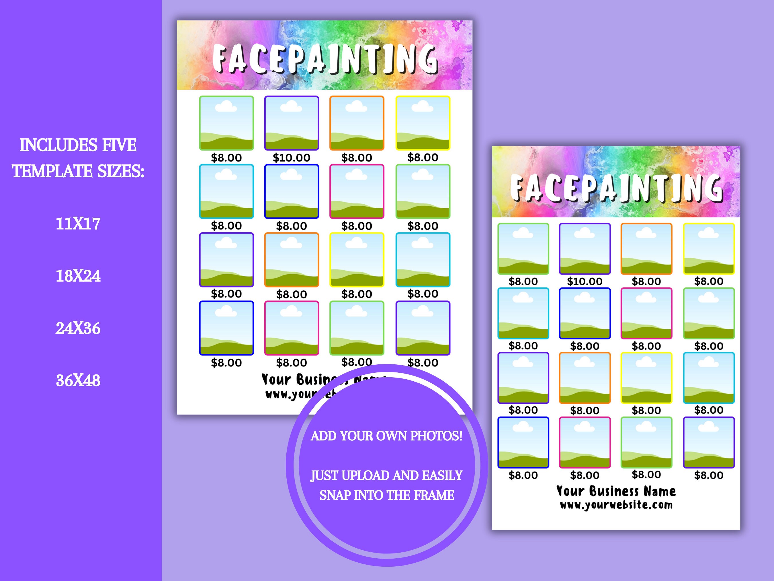 Face Painting Sign Face Painting Sign Template Face Painter - Etsy