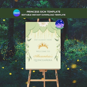 Frog Princess Sign, Fairytale Wedding Invitation, Princess Wedding Template, Princess Quinceanera Invite, Princess Sweet Sixteen