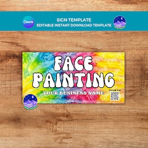 Face Painting Banner, Face Painting Sign, Face Paint Flyer Template, Face Paint Sign, Face Paint Banner, Banner for Face Painting