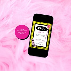 Clueless födelsedagsinbjudan: Mall för 90-talsfestinbjudan (digitalt) bild 2