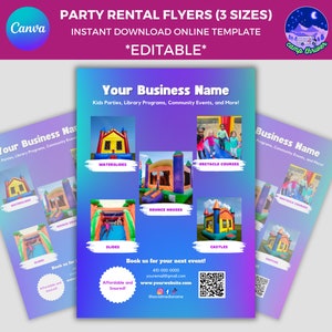 Kids Party Rental Flyer, Bounce House Flyer, Bounce House Price List, Inflatable Flyer, Bouncy House Flyer, Bounce House Menu
