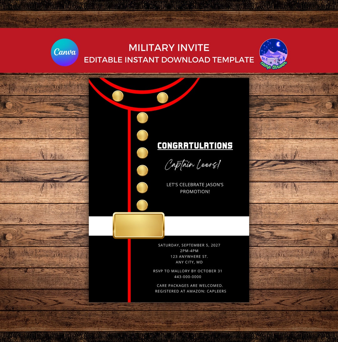 Military Party Invite Military Welcome Home, Military Retirement Invite ...