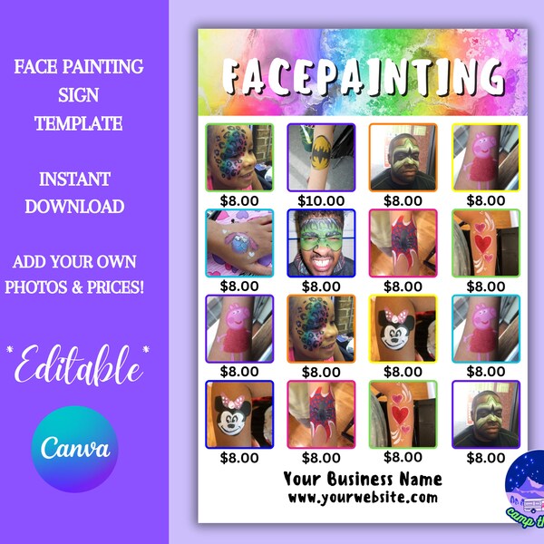 Facepaint Price List Etsy