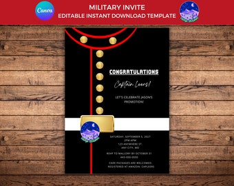 Military Party Invite Military Welcome Home, Military Retirement Invite, Boot Camp Invitation, Military Going Away, Military Promotion