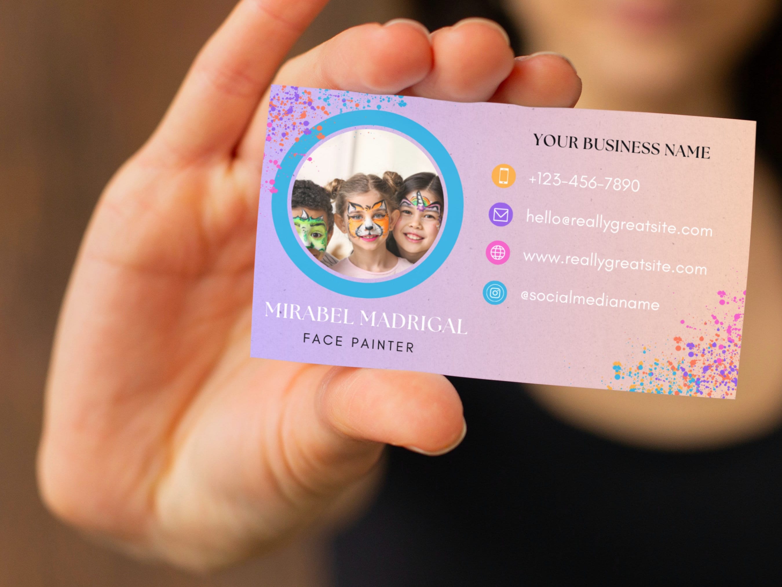 Face Paint Business Card Face Painting Business Card Face - Etsy