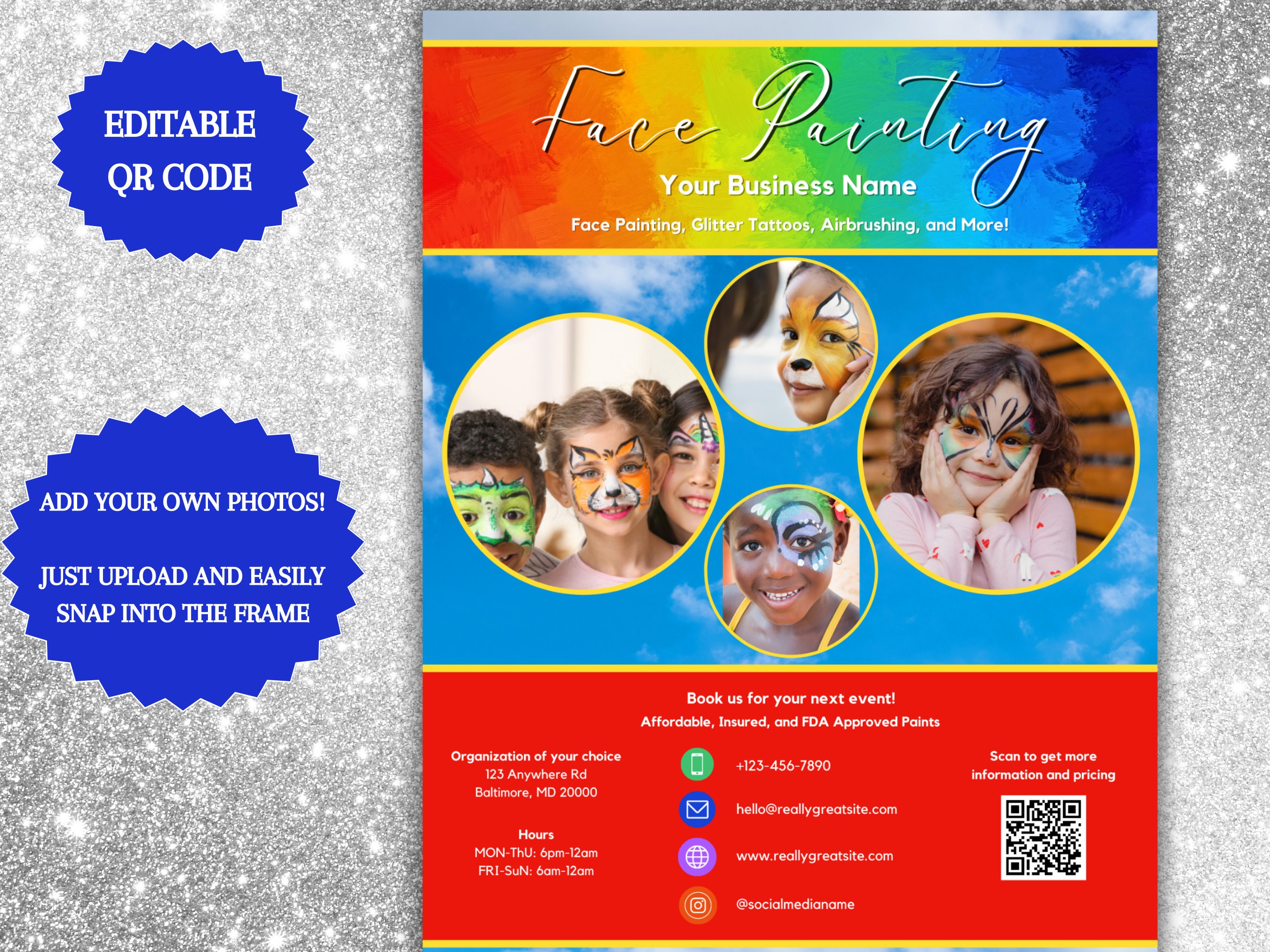 Face Painting Flyer Face Painting Sign Face Paint Flyer - Etsy