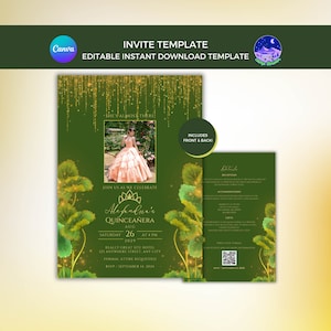 Frog Princess Quinceanera Invitation Template: Editable Fairytale Sweet Sixteen (Digital Download)