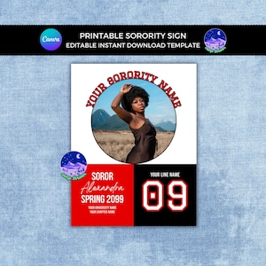 Editable Sorority Sign Template: Probate Line, Crossing Gift (Canva Digital Download)