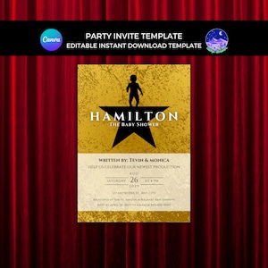 Hamilton Baby Shower Invite , Broadway Baby Shower, Hamilton Invite Template, Musical Baby Shower Invitation, Editable Baby Shower Invite