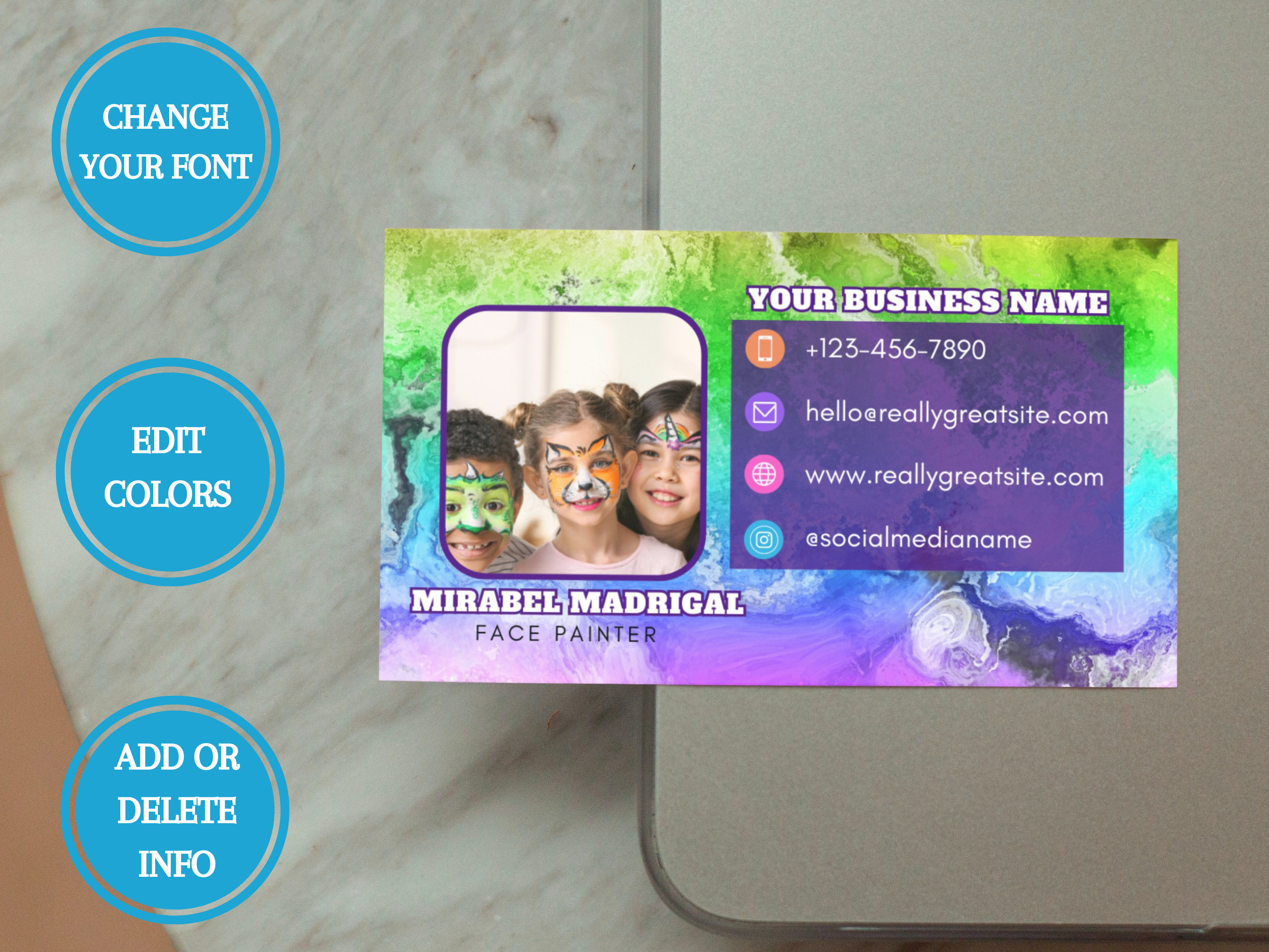 Face Painting Business Cards