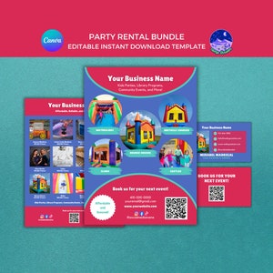 Party Rental Flyer Template: Bounce House, Inflatable, Event Handout (Digital Download)