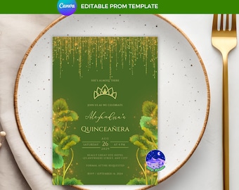 Frog Princess Invitation: Quinceanera, Sweet Sixteen, Fairytale Wedding Template