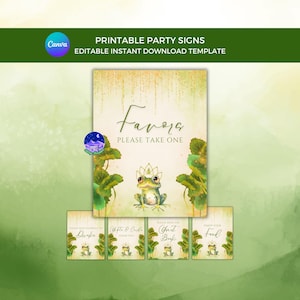 Frog Princess Sign, Party Table Signs, Fairytale Wedding Signs, Princess Wedding Signs, Princess Quinceanera Sign, Sweet Sixteen Frog Sign
