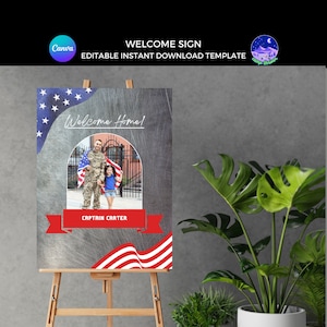 Military Party Sign, Military Welcome Home Sign, Military Retirement Sign, Boot Camp Poster, Military Yard Sign Template, Military Promotion