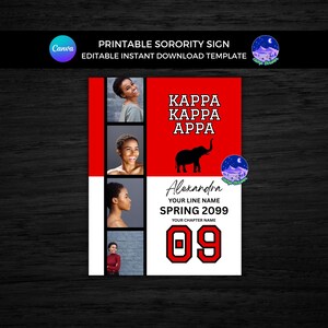 Editable Sorority Sign: Printable Wall Decor, Delta Invite, Probate (Canva Digital Download)