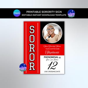 Printable Sorority Sign: Editable Probate Wall Decor (Canva Template)