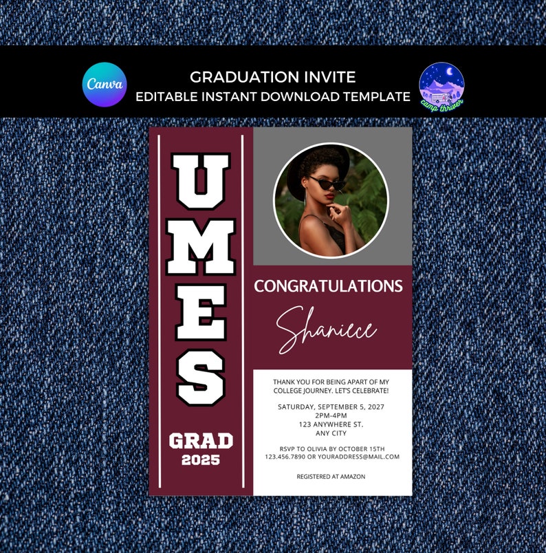 UMES Graduation Invitation HBCU Invitation Eastern Shore Etsy