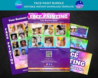 Face Painting Sign, Face Painting Sign Template, Face Painter Price List, Face Painting Price List, Face Paint Banner, Face Paint Flyer