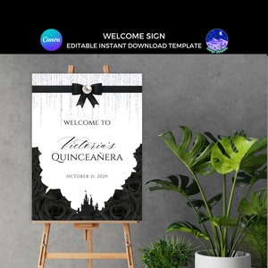 Villain Birthday Welcome Sign: Quinceanera, Sweet Sixteen, 15th Birthday (Digital Template)