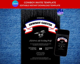Cowboy Carter Party Invite, Hoedown Invitation, Renaissance Birthday Invite, Western Bachelorette, Cowboy Party Invite, Act II Invitation