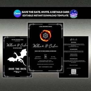 Faire-part de mariage pour joueur, faire-part de mariage donjons, invitation du MDN, mariage ringard, faire-part de jeu vidéo, faire-part de mariage geek, invitation dragon